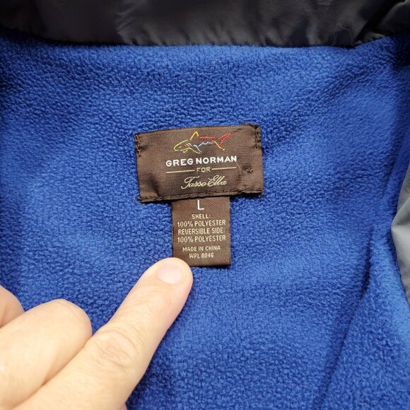 Greg Norman Reversable Insulated Full Zip Vest 4 Pockets Gray Blue Men Sz L - Picture 4 of 13